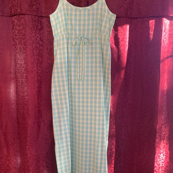 Frenchi Women's Sundress in Blue & Green Plaid - Picture 7 of 8